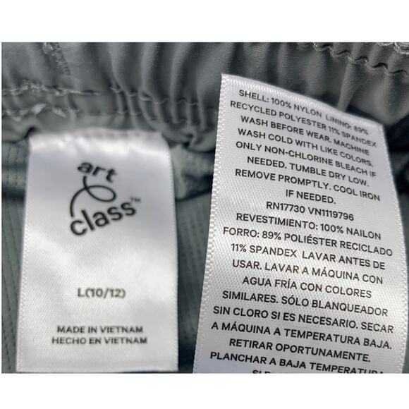 2 New Art Class Boys Large (10/12) Lined Solid Gray UPF 50+ Swimming Trunks - Picture 3 of 3